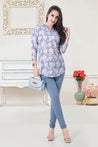 Blue Colour Short Top -Short Tops- Just Salwars