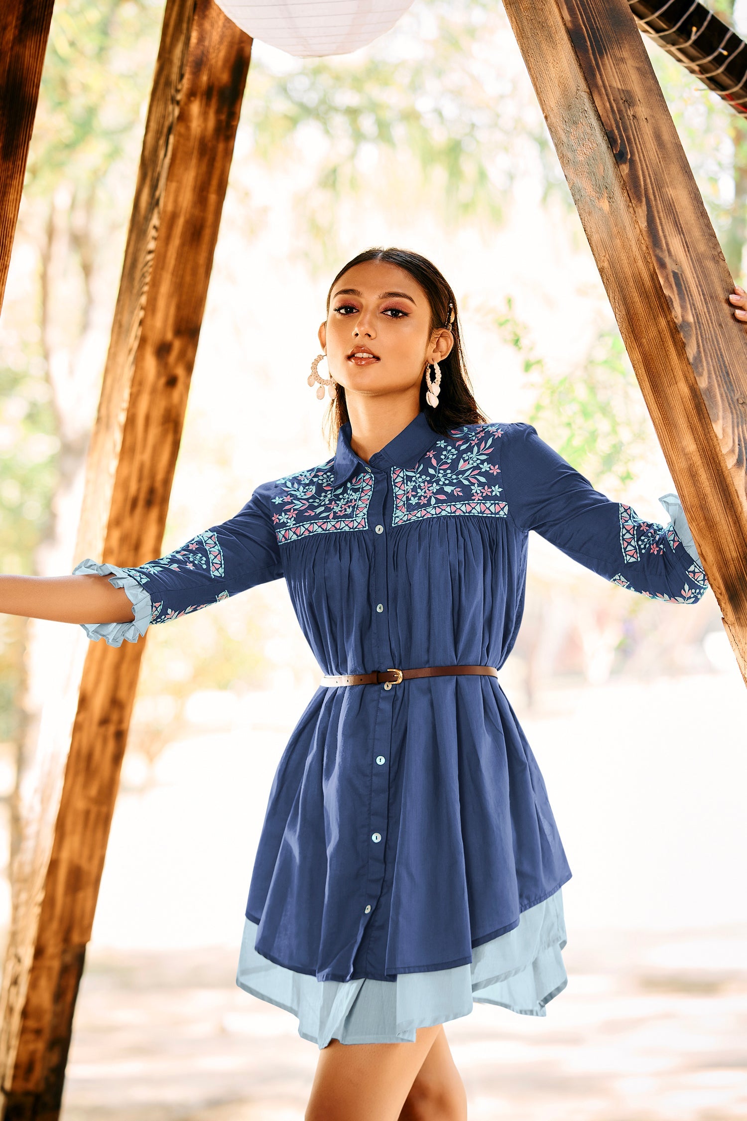 Blue Colour Short Top -Short Tops- Just Salwars