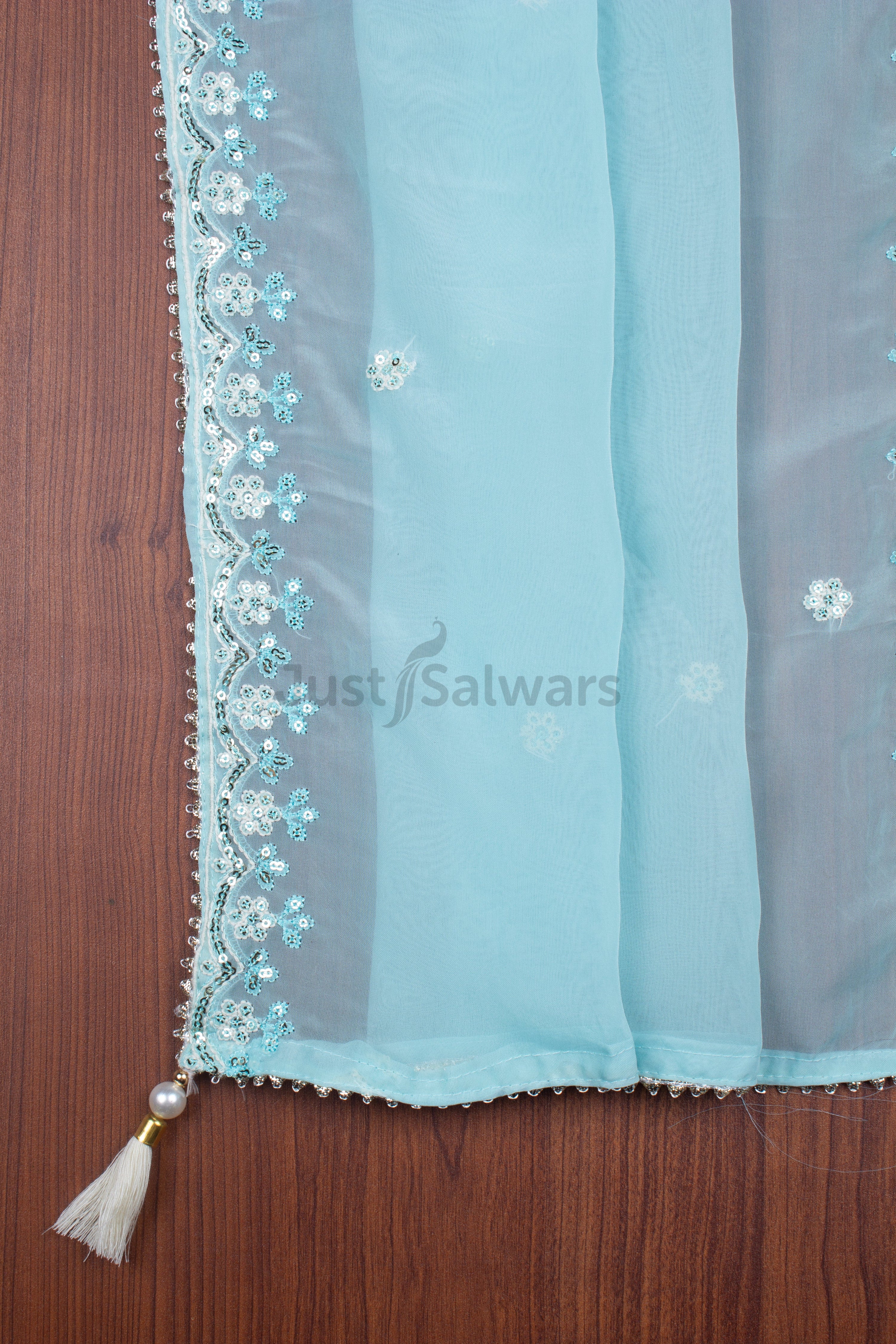 Blue Colour Unstitched Dress Material -Dress Material- Just Salwars