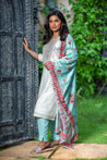 Blue Colour Unstitched Dress Material -Dress Material- Just Salwars