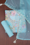 Blue Colour Unstitched Dress Material -Dress Material- Just Salwars
