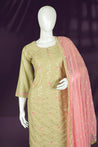 Chikoo and Pink Colour Straight Cut Salwar Suit -Salwar Suit- Just Salwars