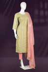 Chikoo and Pink Colour Straight Cut Salwar Suit -Salwar Suit- Just Salwars