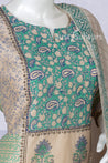 Cream and Cyan Colour Straight Cut Salwar Suit -Salwar Suit- Just Salwars