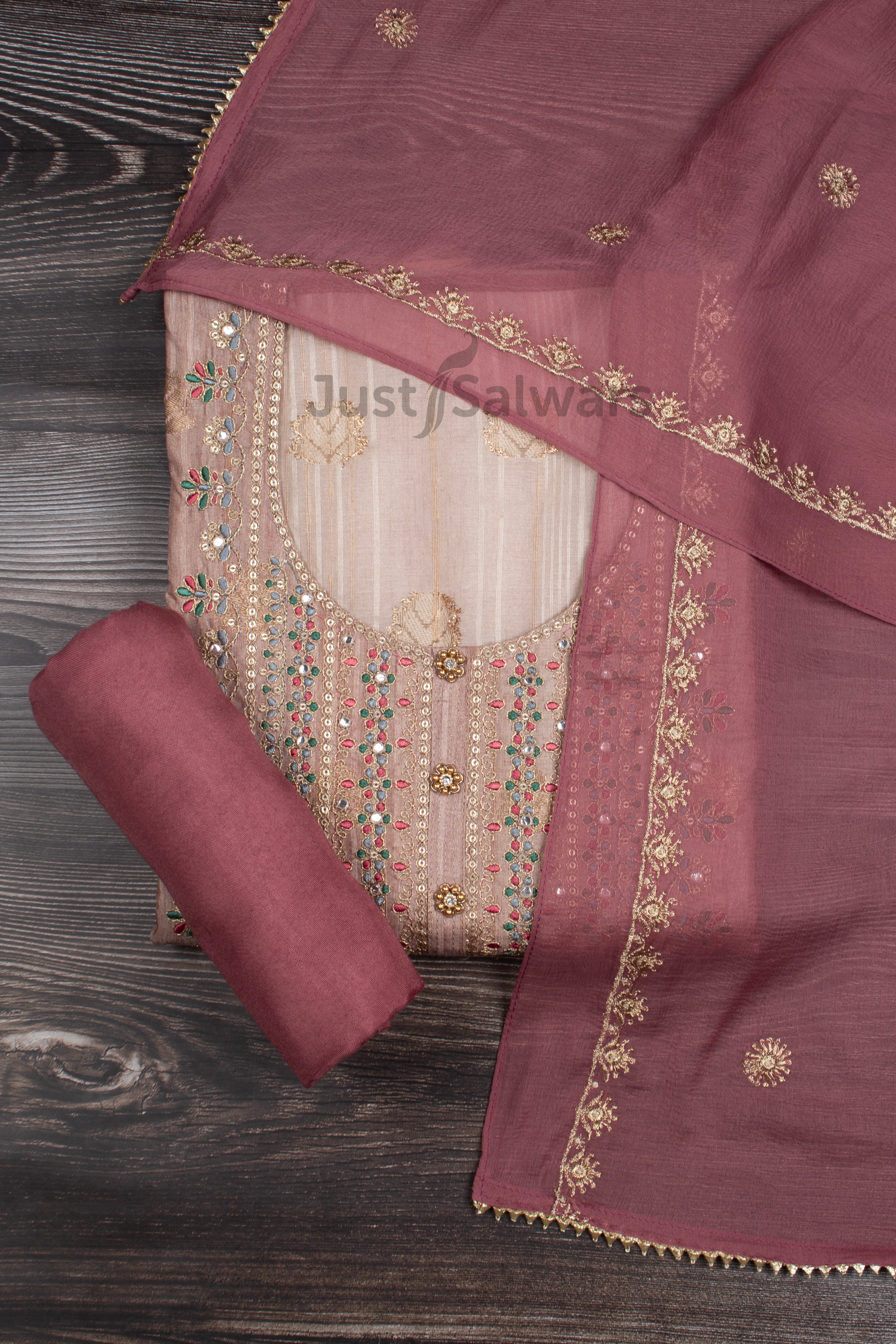 Shaily Women Navy Blue Color Cotton Embroidered With Tessels Unstitched  Dress Material-VF_JALGALU_NBLU_DM
