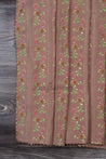 Cream and Peach Colour Silk Cotton Unstitched Dress Material -Dress Material- Just Salwars