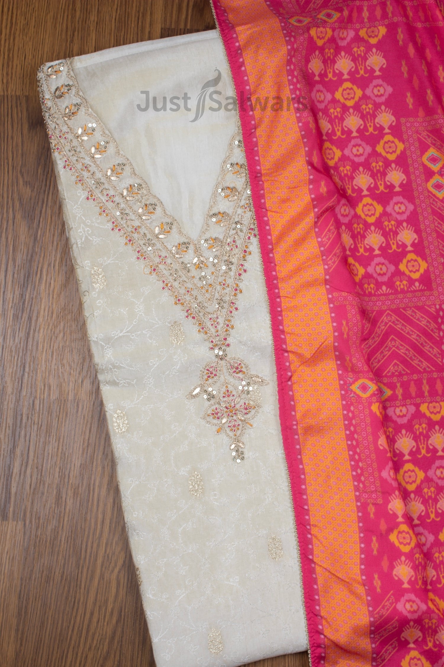 Buy Orange Chanderi Silk Women's Unstitched Dress Material Online at Best  Prices in India - JioMart.