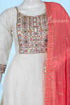 Cream Colour Anarkali Suit Set -Anarkali- Just Salwars