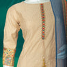 Cream Colour Sequin Straight Cut Salwar Suit -Salwar Suit- Just Salwars