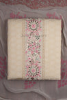 Cream Colour Unstitched Dress Material -Dress Material- Just Salwars
