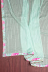 Cyan Blue Colour Unstitched Dress Material -Dress Material- Just Salwars