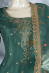 Green Colour Muslin Straight Cut Salwar Suit -Salwar Suit- Just Salwars