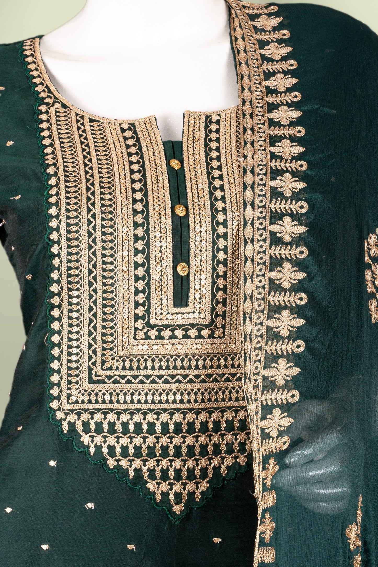 Green Colour Straight Cut Salwar Suit -Salwar Suit- Just Salwars