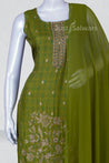Green Colour Straight Cut Salwar Suit -Salwar Suit- Just Salwars