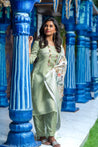 Green Colour Unstitched Dress Material -Dress Material- Just Salwars