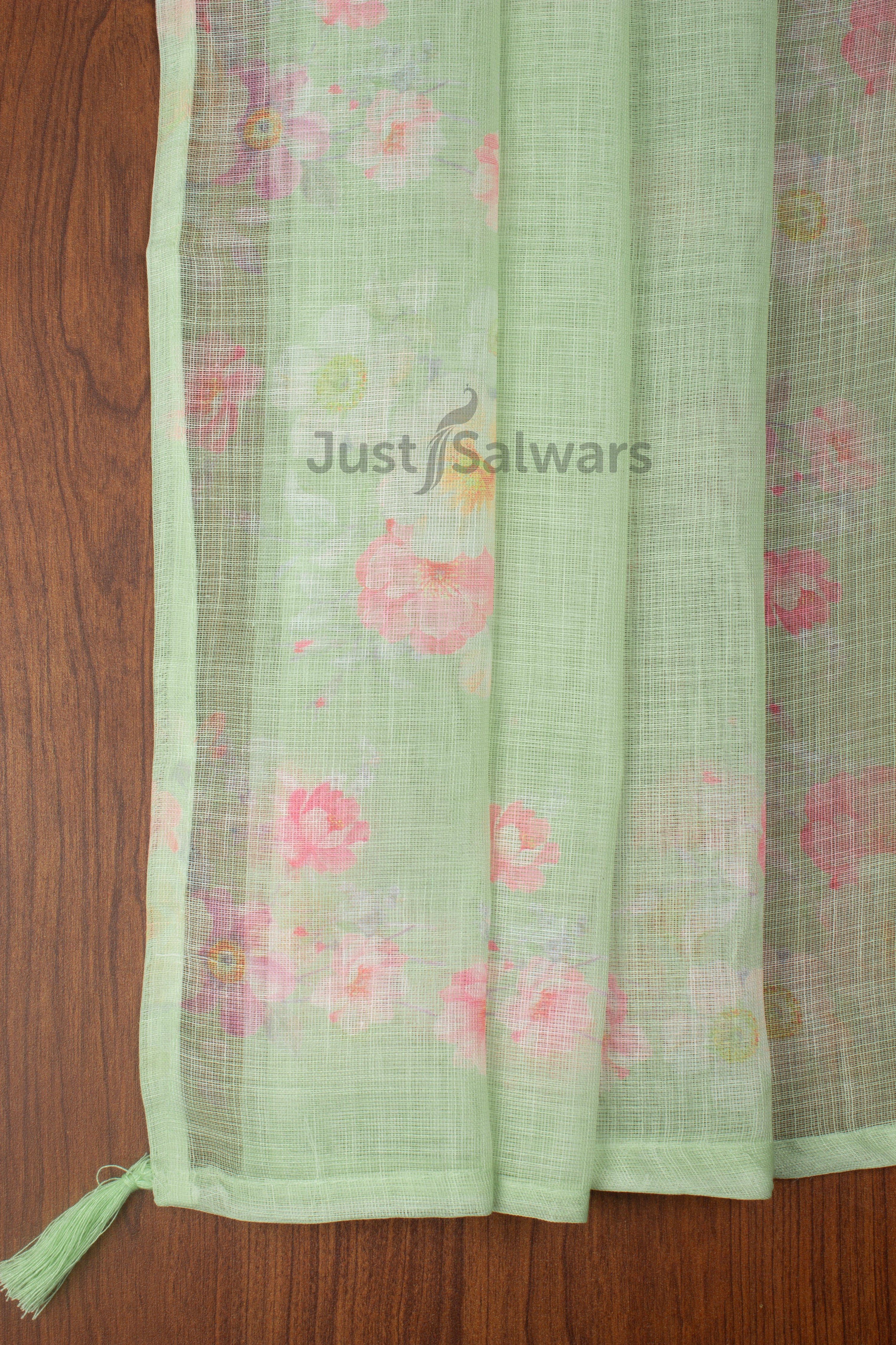 Green Colour Unstitched Dress Material -Dress Material- Just Salwars