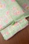 Green Colour Unstitched Dress Material -Dress Material- Just Salwars