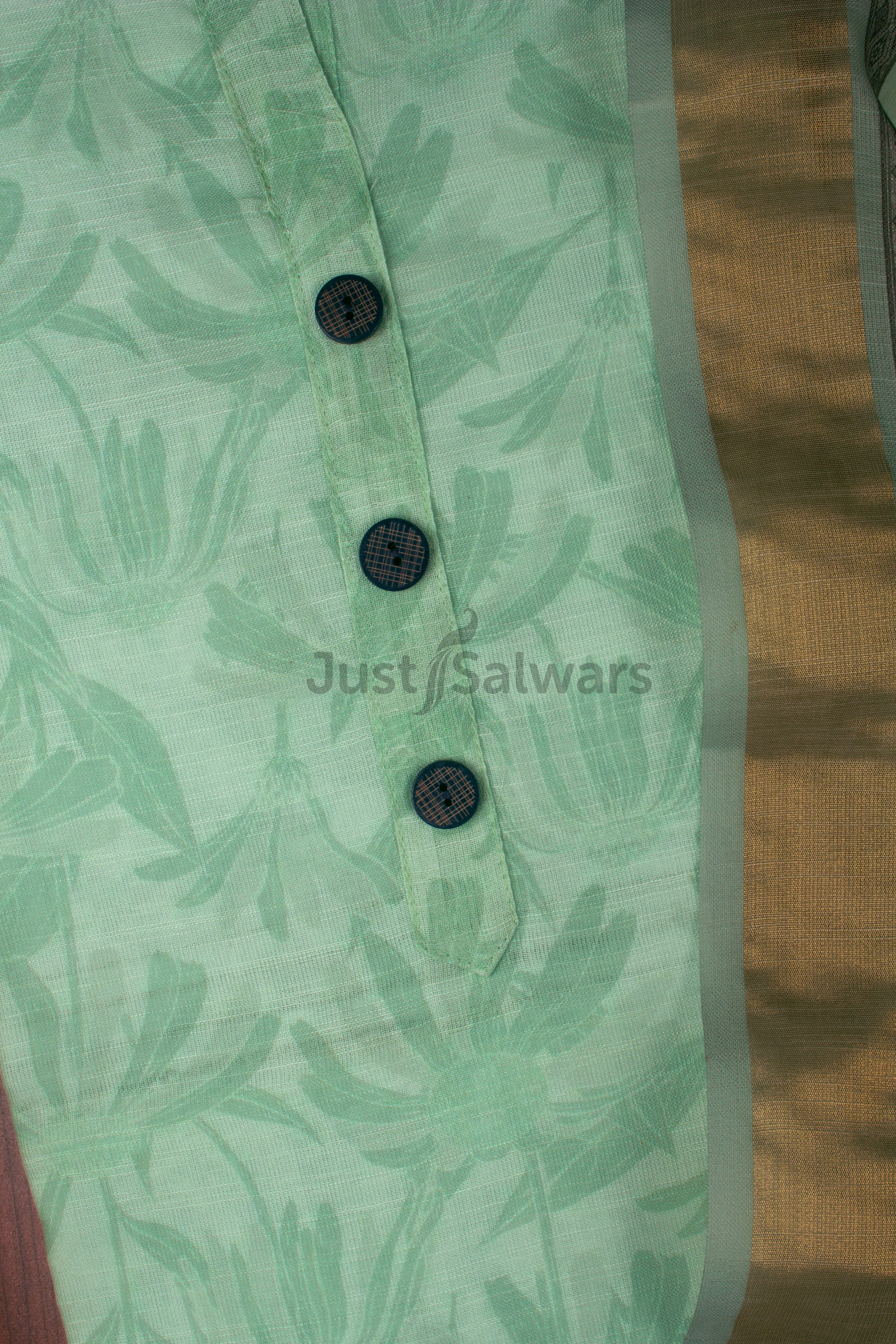 Green Colour Unstitched Dress Material -Dress Material- Just Salwars