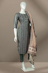 Grey Colour Straight Cut Salwar Suit -Salwar Suit- Just Salwars