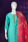 Light Blue and Pink Colour Straight Cut Salwar Suit -Salwar Suit- Just Salwars