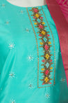 Light Blue and Pink Colour Straight Cut Salwar Suit -Salwar Suit- Just Salwars