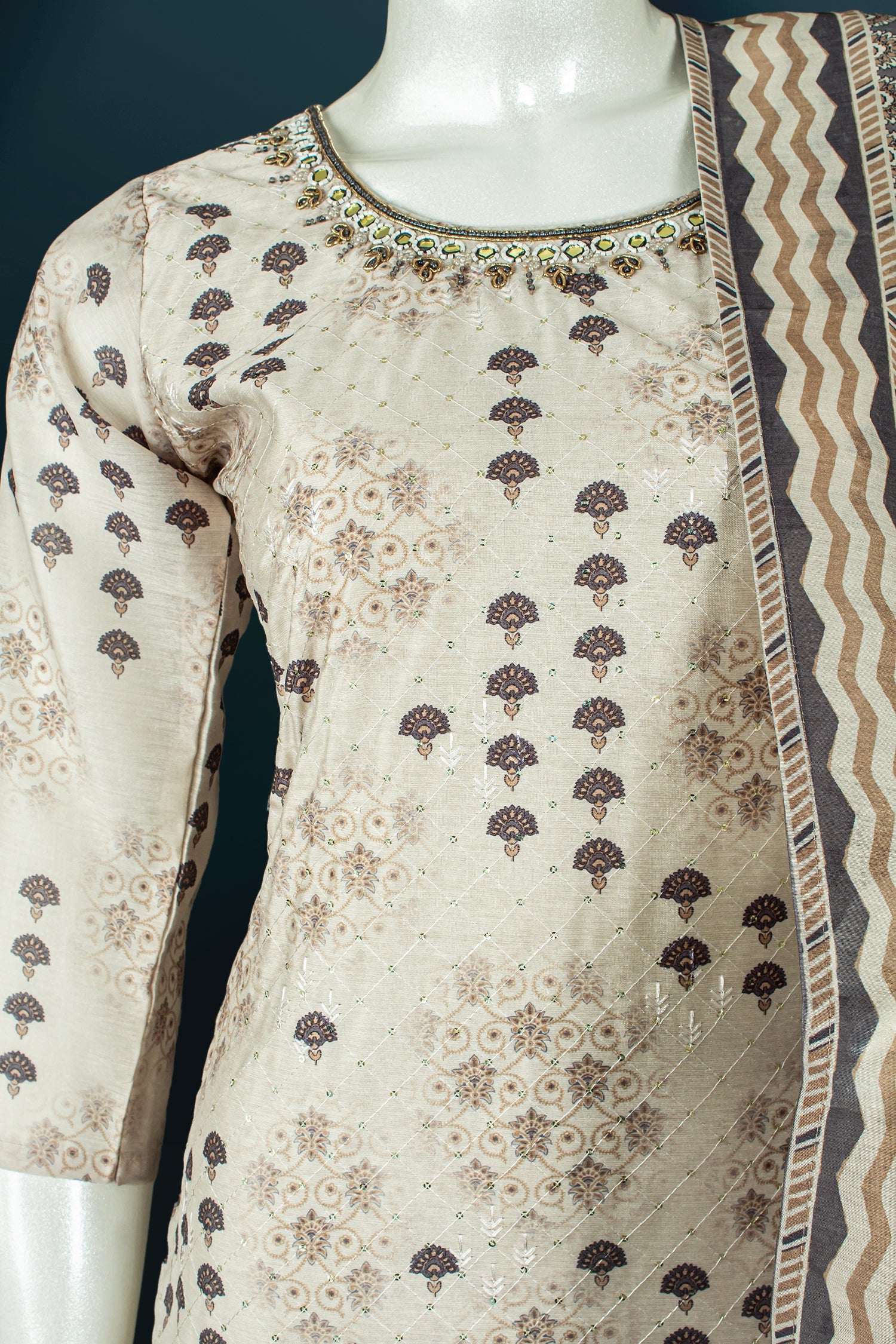 Light Grey Colour Straight Cut Salwar Suit -Salwar Suit- Just Salwars