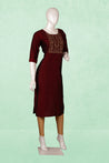 Maroon Colour Kurti -Kurti- Just Salwars