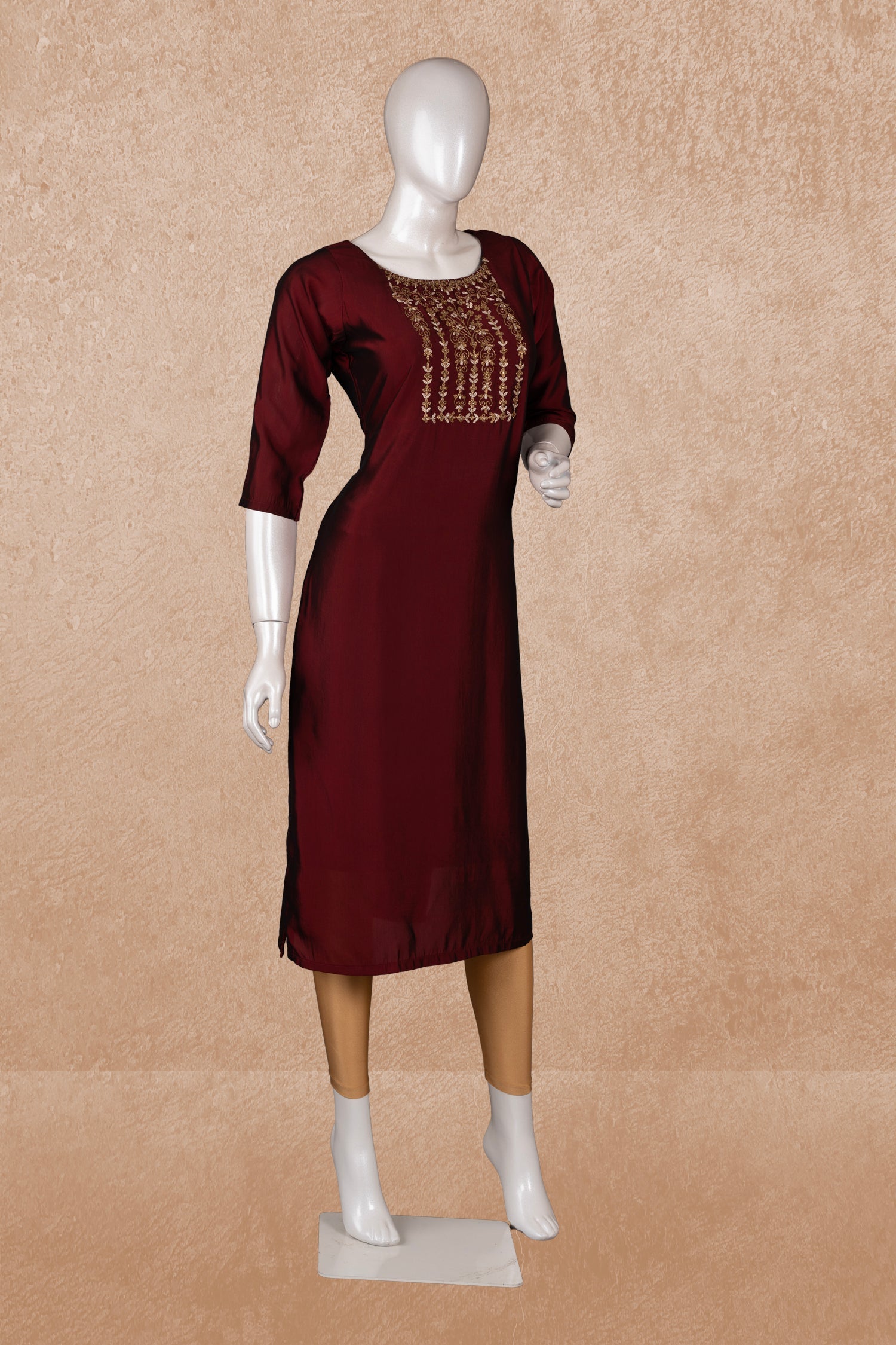 Maroon Colour Kurti -Kurti- Just Salwars