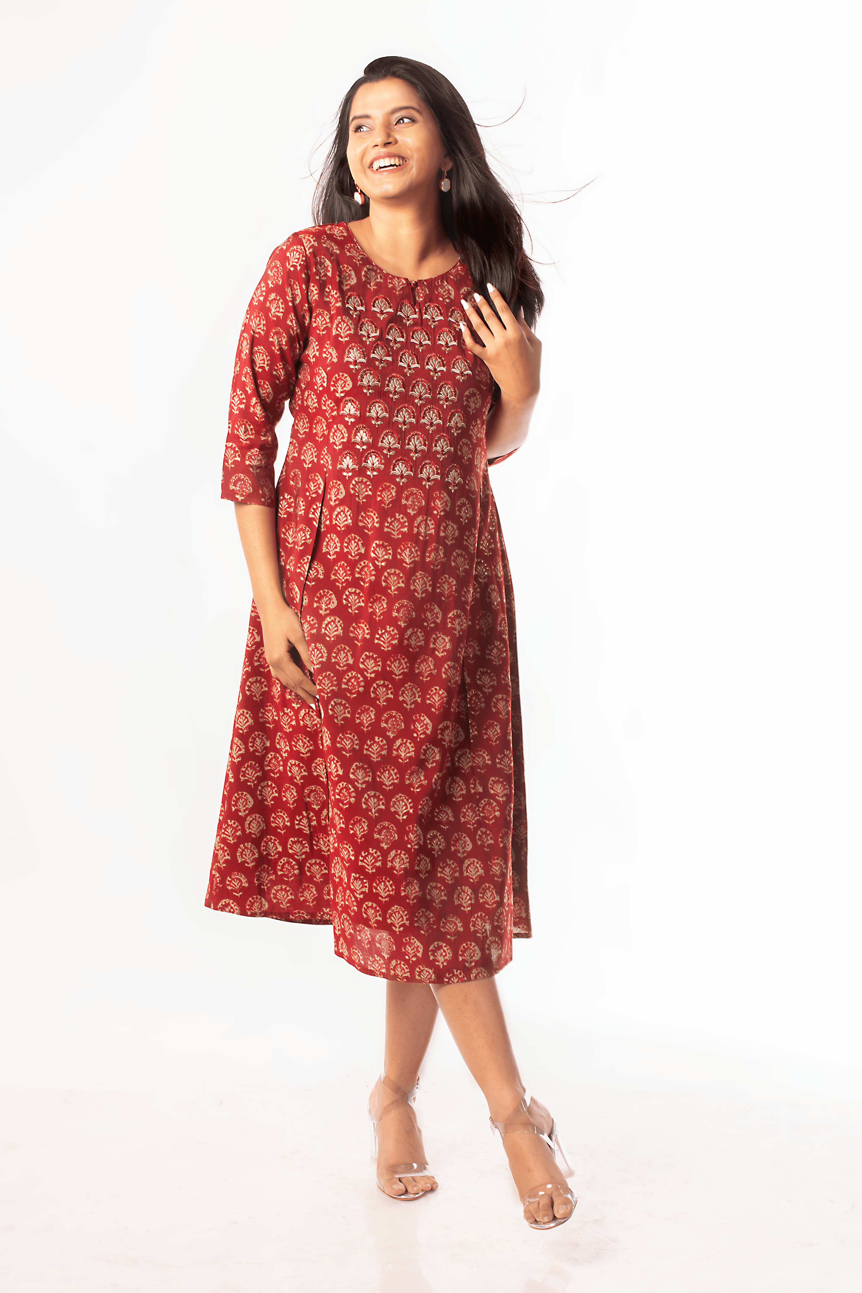 Maroon Colour Kurti -Kurti- Just Salwars