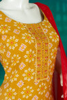 Mustard and Red Colour Straight Cut Salwar Suit -Salwar Suit- Just Salwars