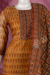Mustard Colour Muslin Straight Cut Salwar Suit -Salwar Suit- Just Salwars