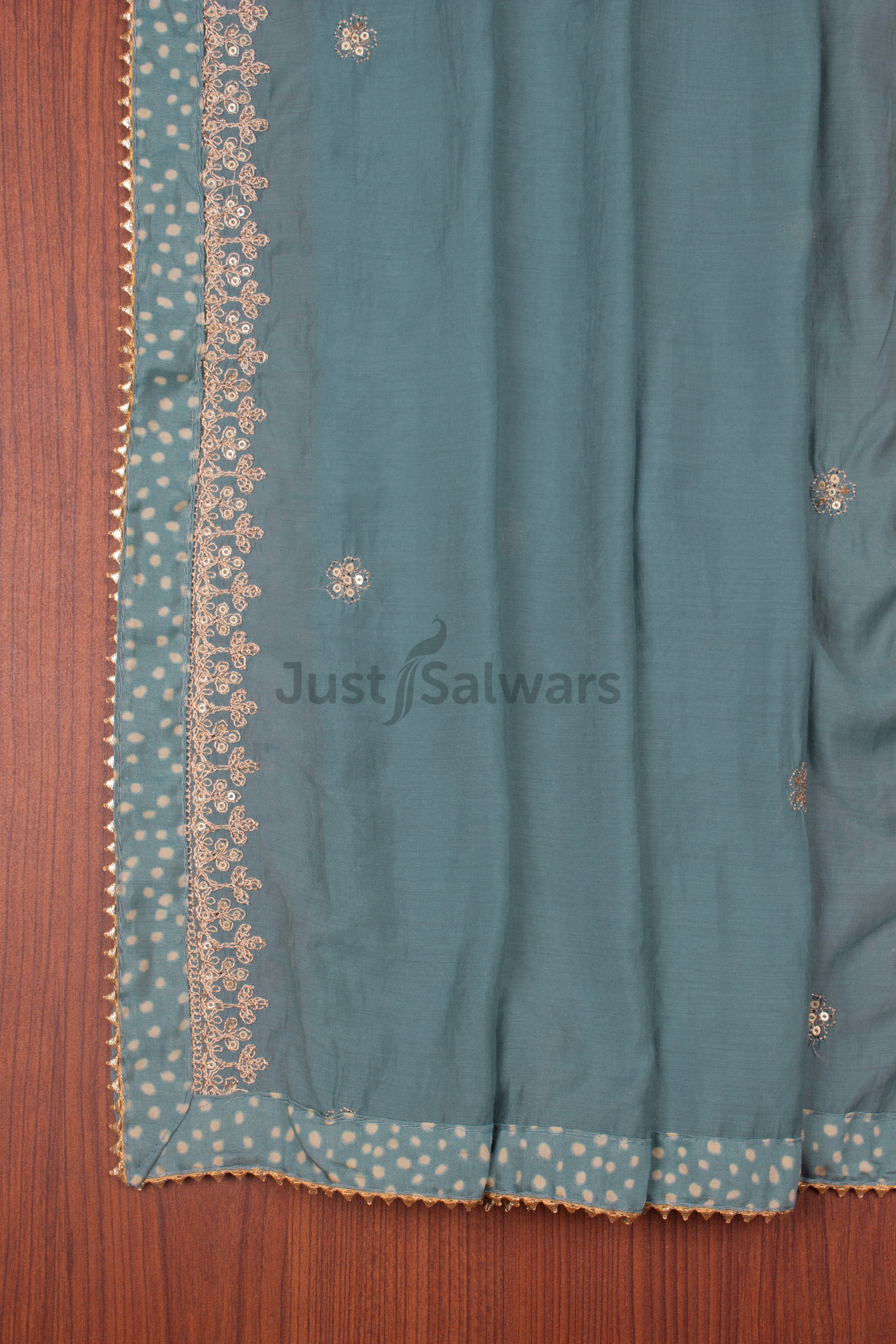 Olive Green Colour Unstitched Dress Material -Dress Material- Just Salwars