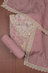 Onion Colour Unstitched Dress Material -Dress Material- Just Salwars