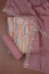 Onion Colour Unstitched Dress Material -Dress Material- Just Salwars