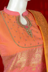 Peach and Orange Colour Straight Cut Salwar Suit -Salwar Suit- Just Salwars
