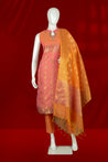 Peach and Orange Colour Straight Cut Salwar Suit -Salwar Suit- Just Salwars
