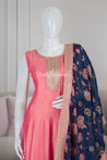 Peach Colour Soft Silk Anarkali Suit Set -Anarkali- Just Salwars