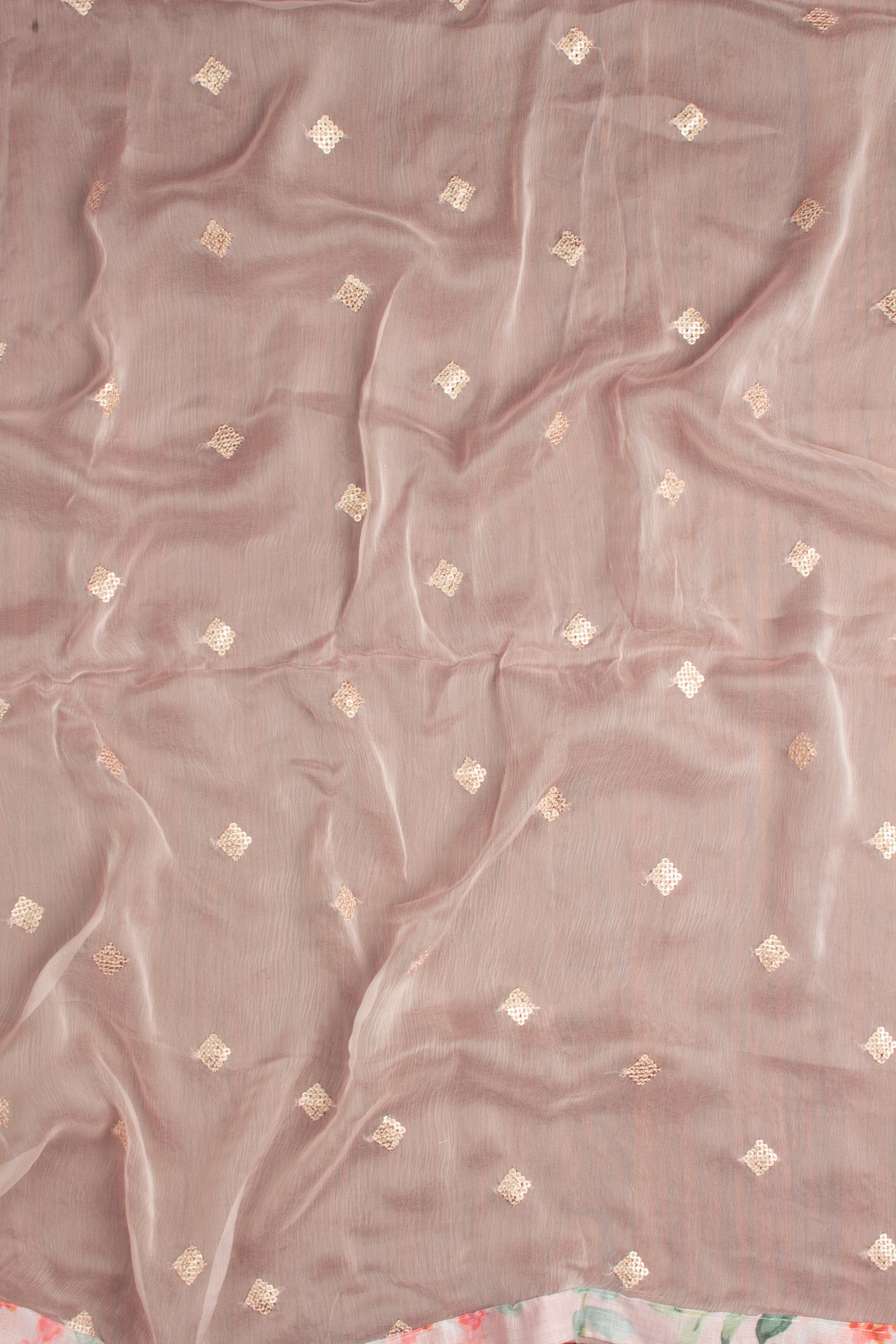 Peach Colour Unstitched Dress Material -Dress Material- Just Salwars