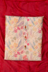 Peach Colour Unstitched Dress Material -Dress Material- Just Salwars