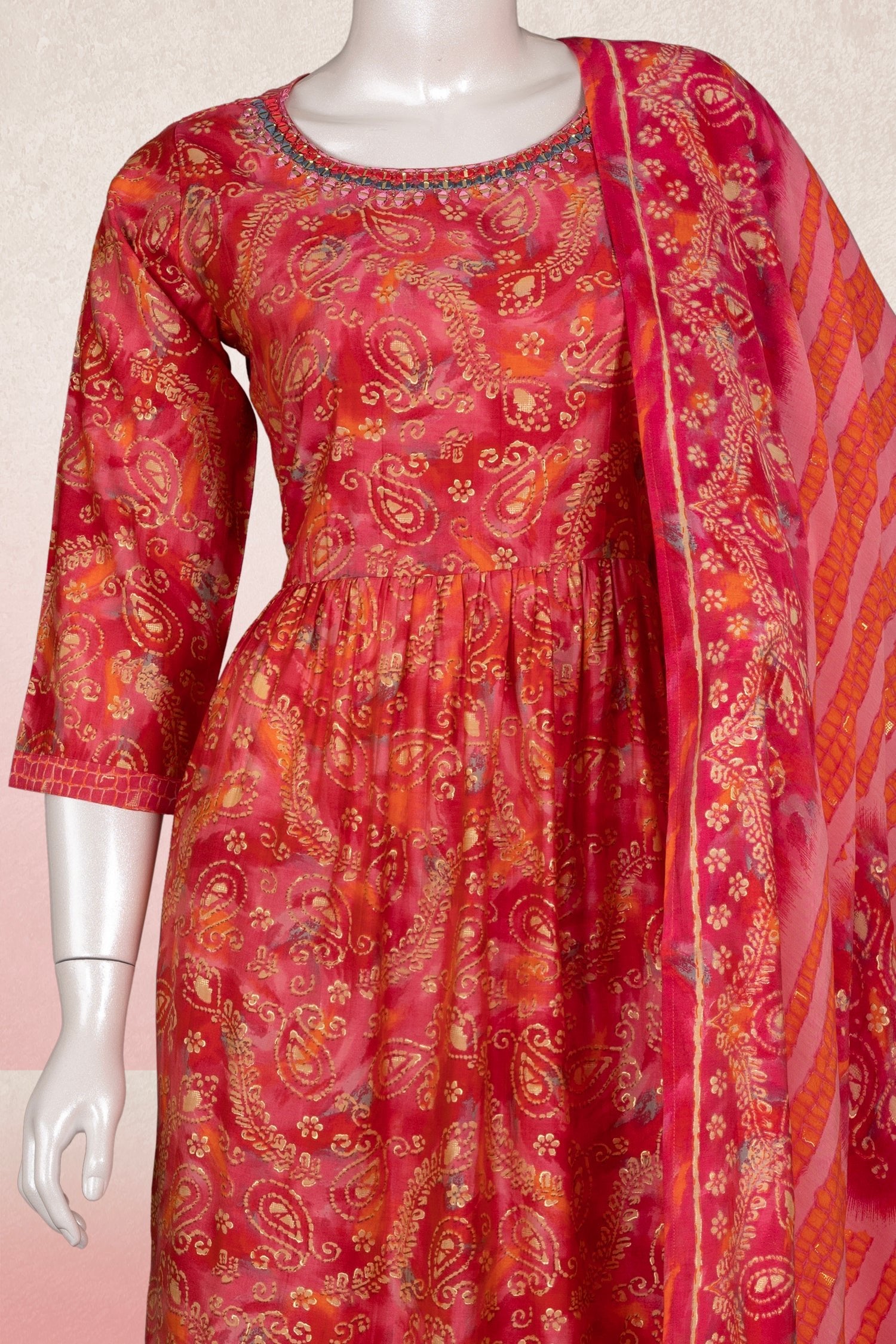 Pink Colour Straight Cut Salwar Suit -Salwar Suit- Just Salwars