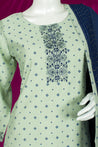Pista Green and Blue Colour Straight Cut Salwar Suit -Salwar Suit- Just Salwars