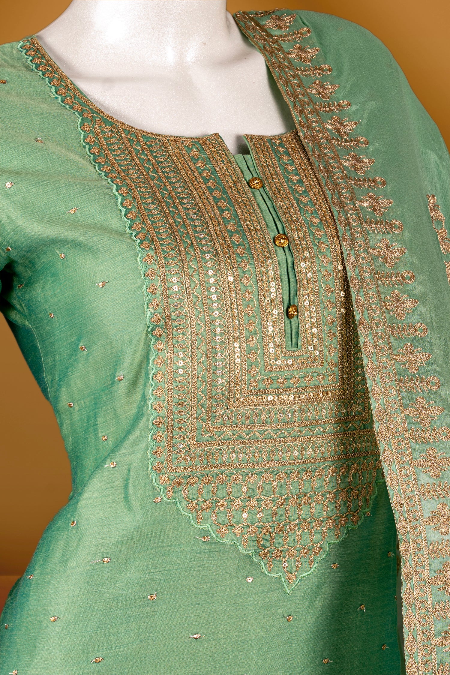 Pista Green Colour Straight Cut Salwar Suit -Salwar Suit- Just Salwars