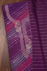 Purple and Pink Colour Muslin Dress Material with Silk Cotton Dupatta -Dress Material- Just Salwars