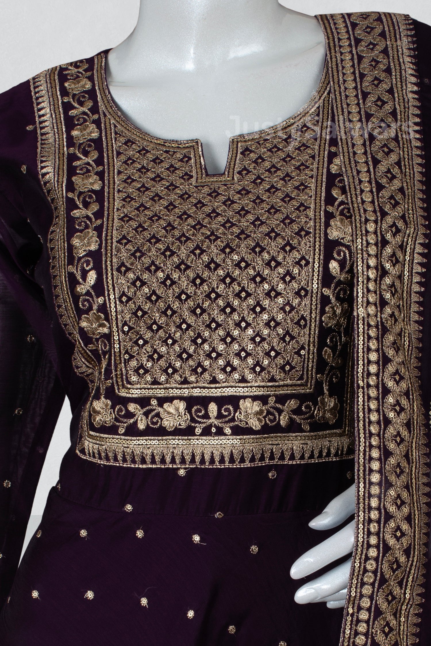 Purple Colour Anarkali Suit Set -Anarkali- Just Salwars
