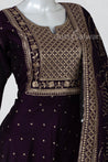 Purple Colour Anarkali Suit Set -Anarkali- Just Salwars