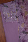 Purple Colour Organza Silk Semi Stitched Dress Material -Dress Material- Just Salwars