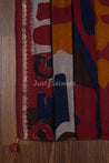 Red and Blue Colour Muslin Dress Material -Dress Material- Just Salwars