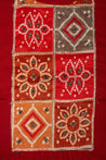 Red Colour Bandini Unstitched Dress Material -Dress Material- Just Salwars