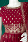 Red Wine Colour Sharara Set -Sharara Set- Just Salwars