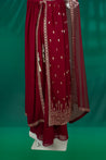Red Wine Colour Sharara Set -Sharara Set- Just Salwars